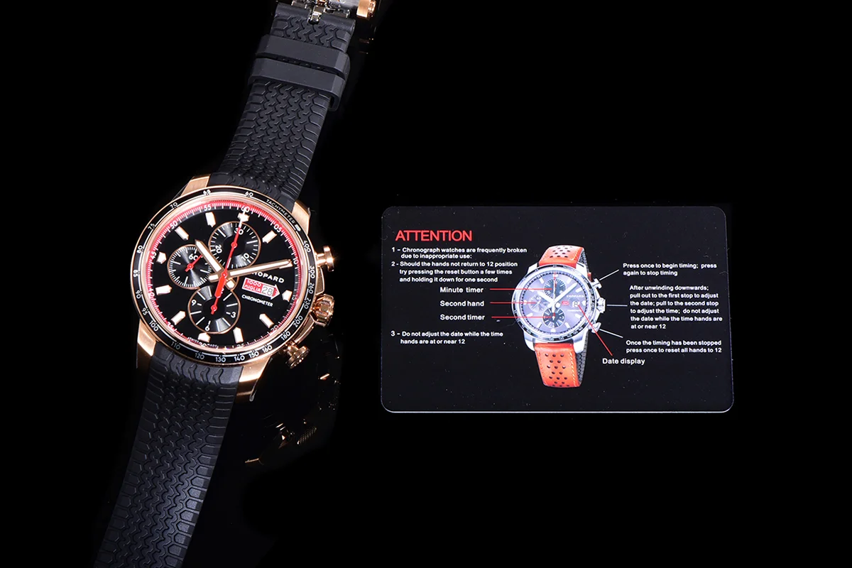 Mille Miglia GTS Chrono Black Dial in Rose Gold