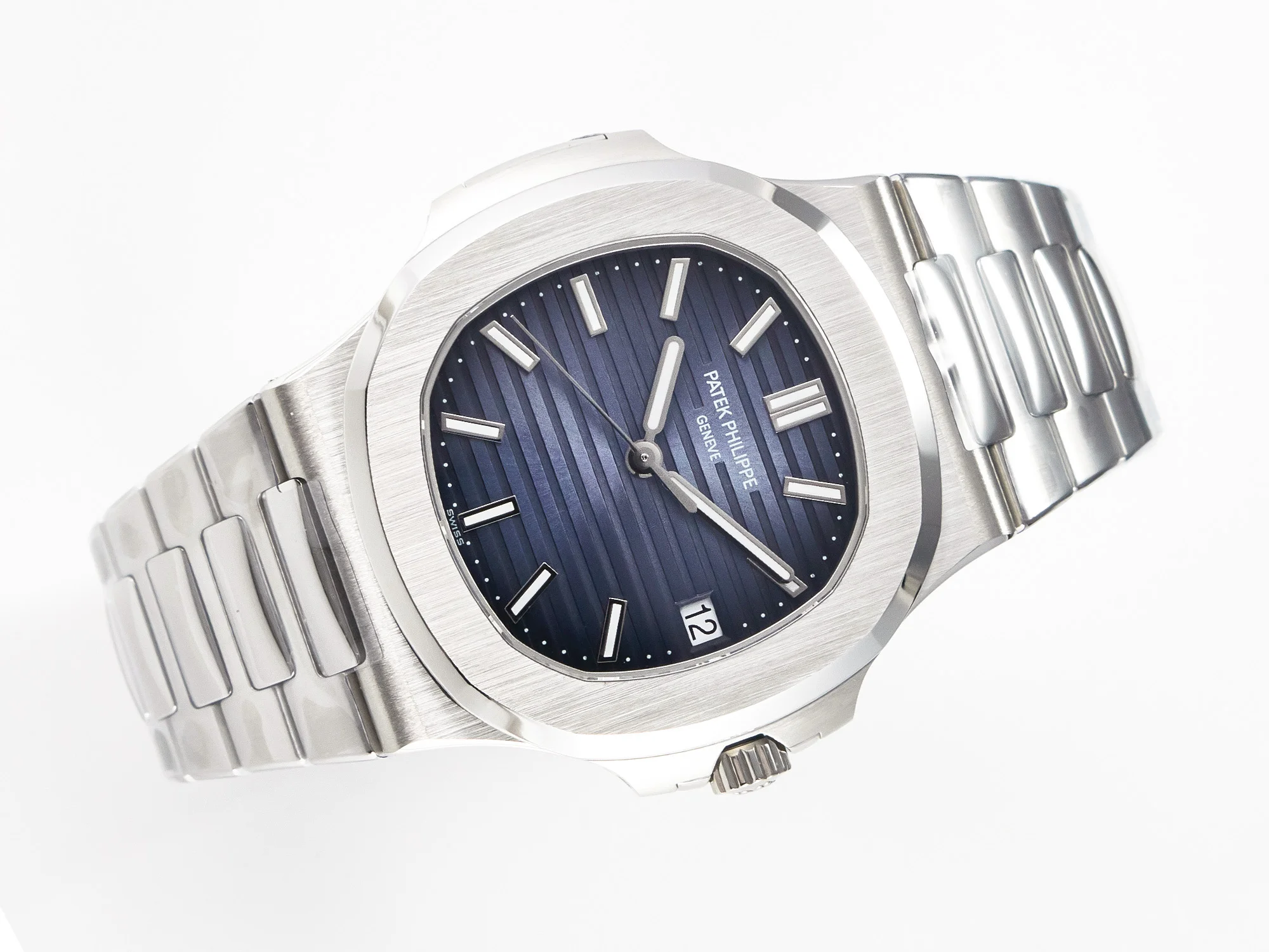 Nautilus 5711/1A-010 3KF 1:1 Best Edition Blue Textured Dial on SS Bracelet A324 Super Clone