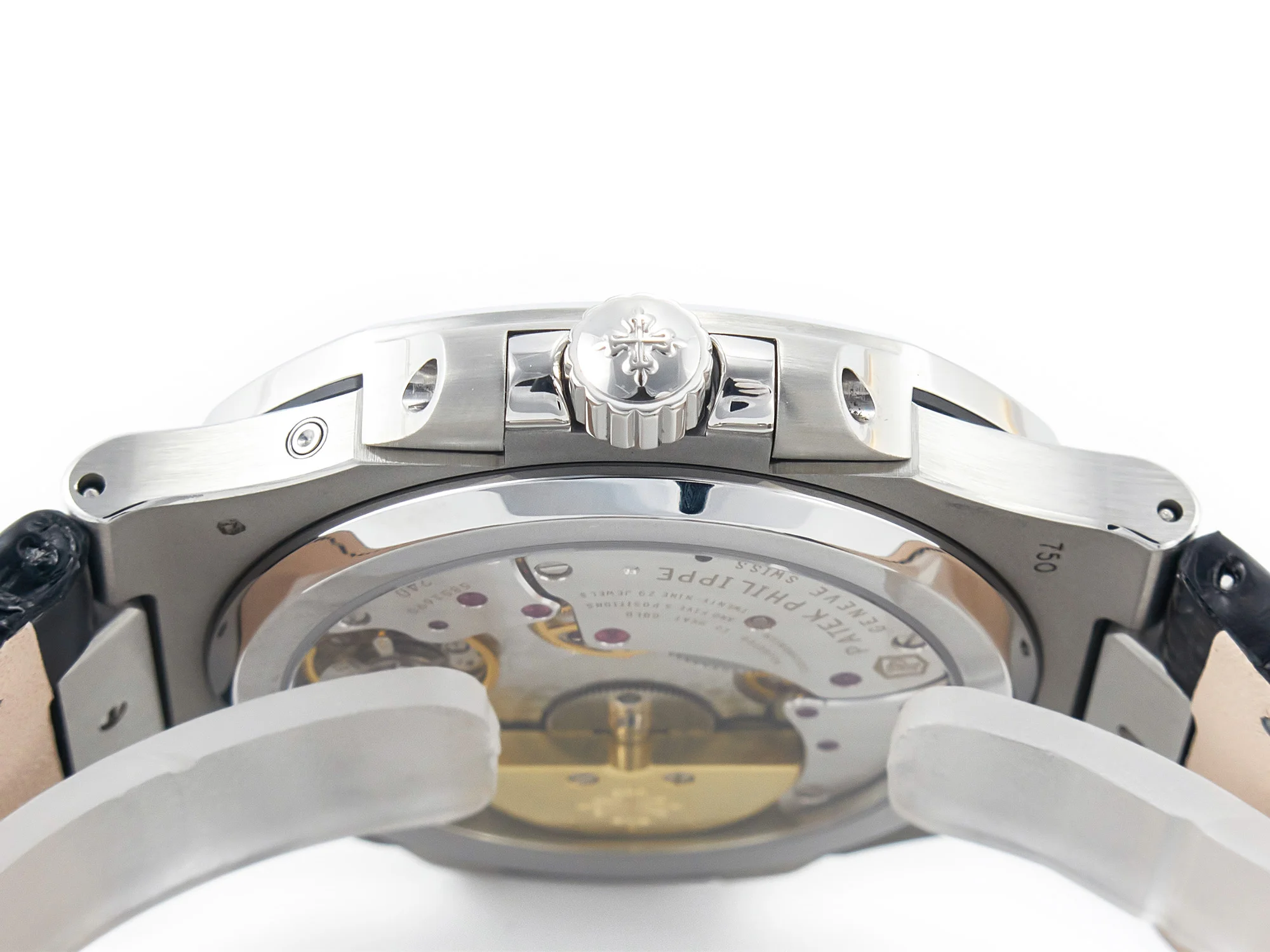 Nautilus 5712 SS PPF 1:1 Best Edition Blue Dial on Black Leather Strap A240 Super Clone V2