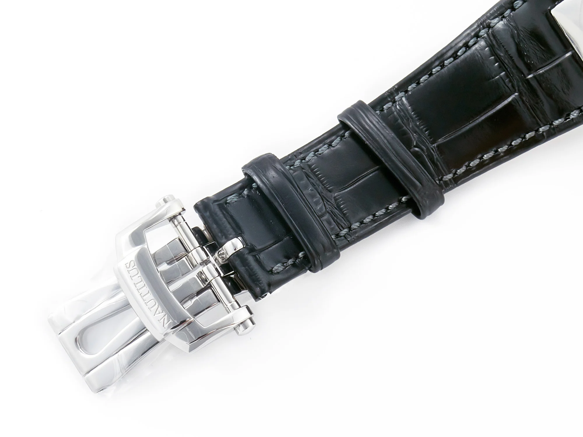 Nautilus 5712 SS PPF 1:1 Best Edition Blue Dial on Black Leather Strap A240 Super Clone V2