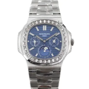 Nautilus 5740 Blue Dial with Diamond Bezel in Steel