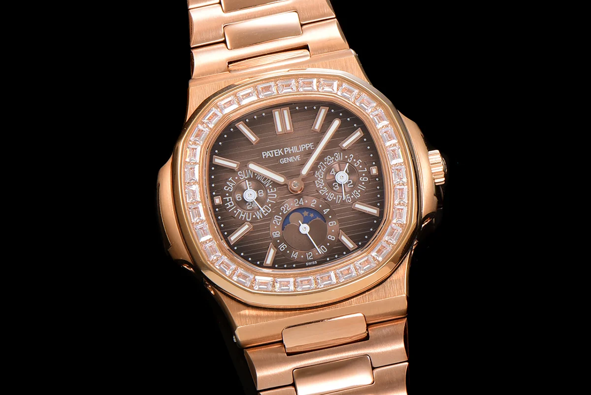 Nautilus 5740 Brown Dial with Diamond Bezel in Rose Gold
