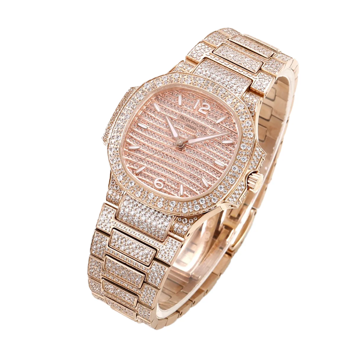 Nautilus 7118/1450R-001 Diamond Paved Dial on Rose Gold
