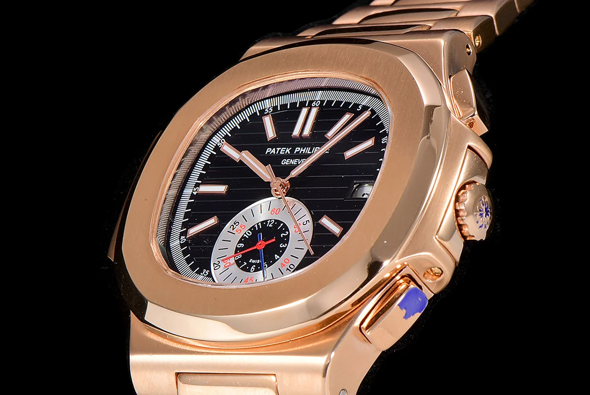Nautilus Chronograph 5980/1R Black Dial in Rose Gold