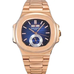 Nautilus Chronograph 5980/1R Blue Dial in Rose Gold