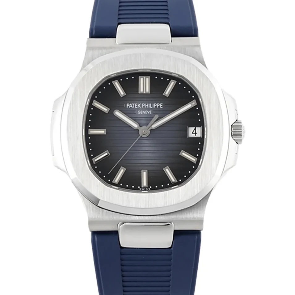 Nautilus Jumbo 5711/1A Blue Dial on Rubber Strap