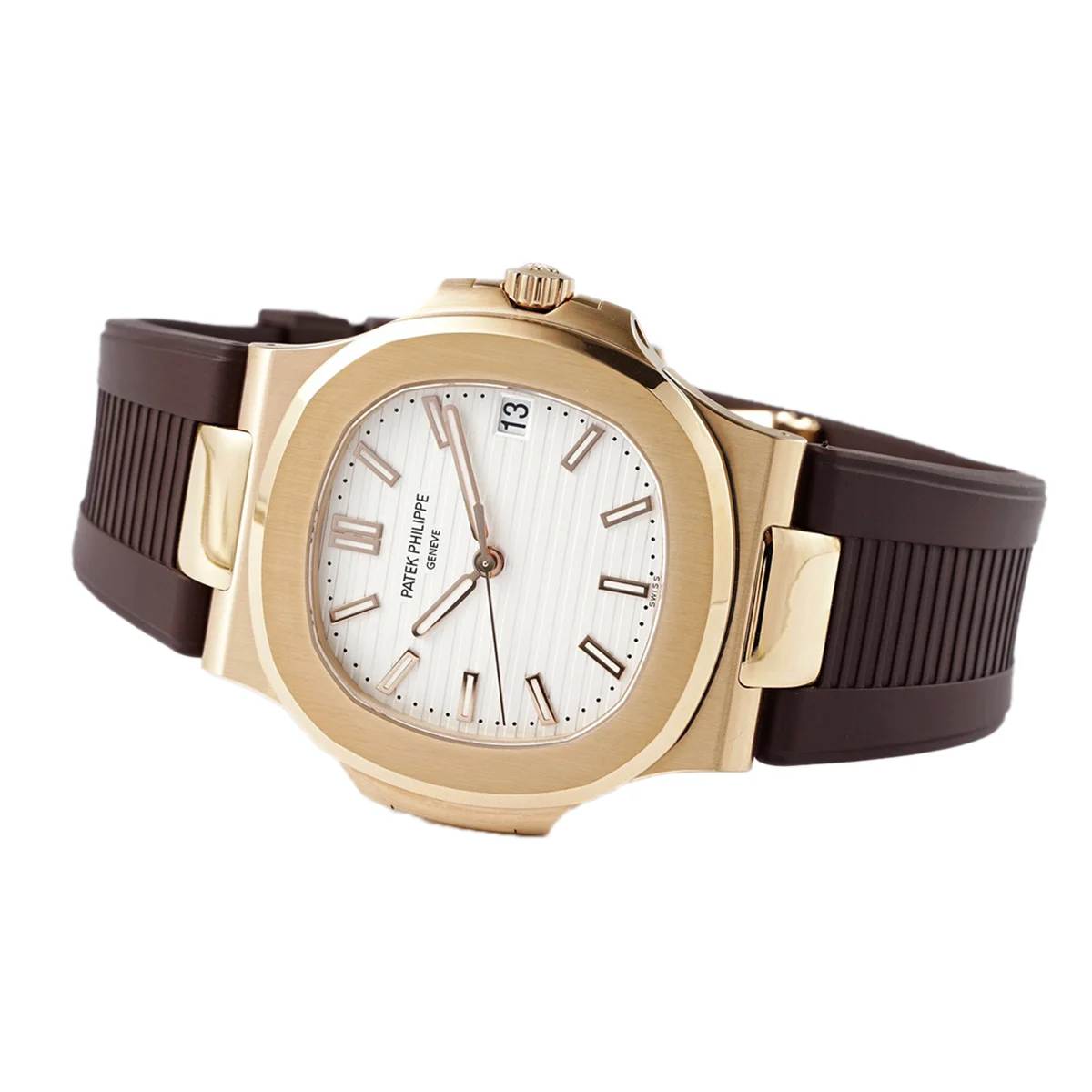 Nautilus Jumbo 5711/1R-001 White Dial on Rubber Strap