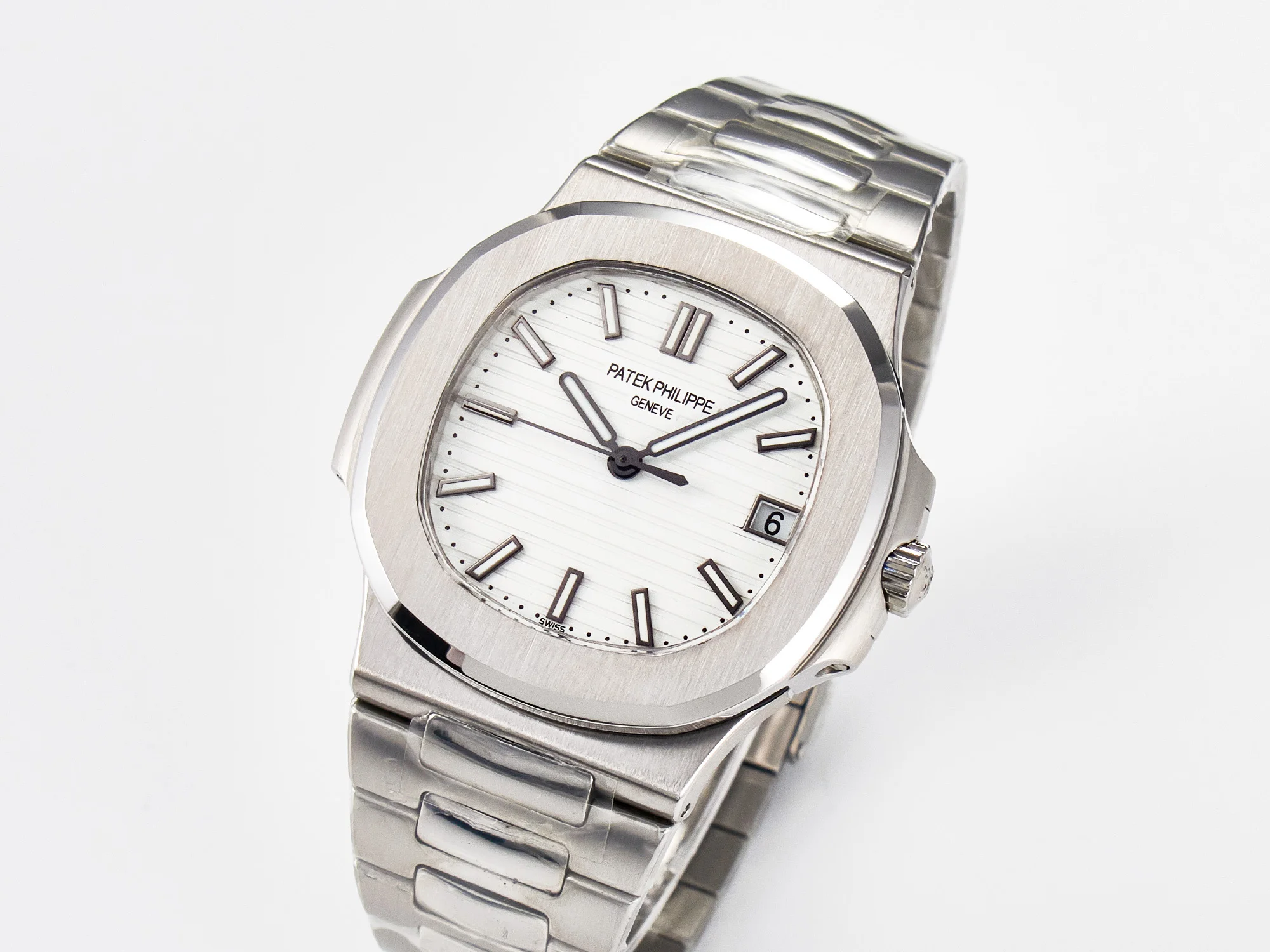 Nautilus Jumbo 5711 JJF 1:1 Best Edition White Textured Dial On SS Bracelet A324 V3