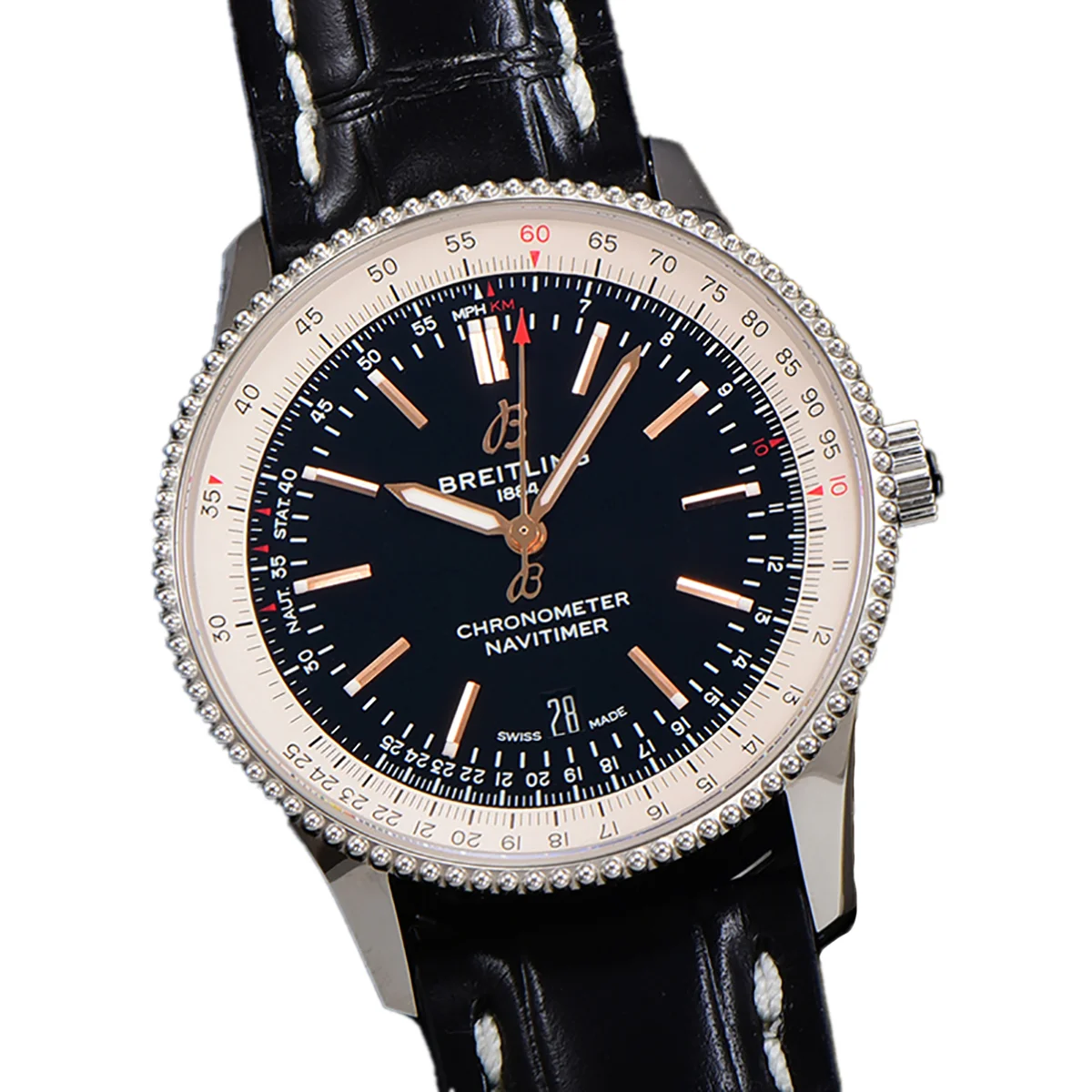 Navitimer Automatic 41 Black and White Dial in Steel