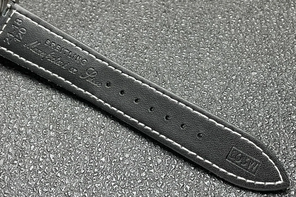Navitimer Aviator 8 Automatic 41 Black Dial in Steel on Black Leather Strap