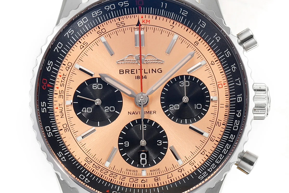 Navitimer B01 Chronograph 43 Copper Dial in Steel on Leather Strap Ref. AB0138241K1P1