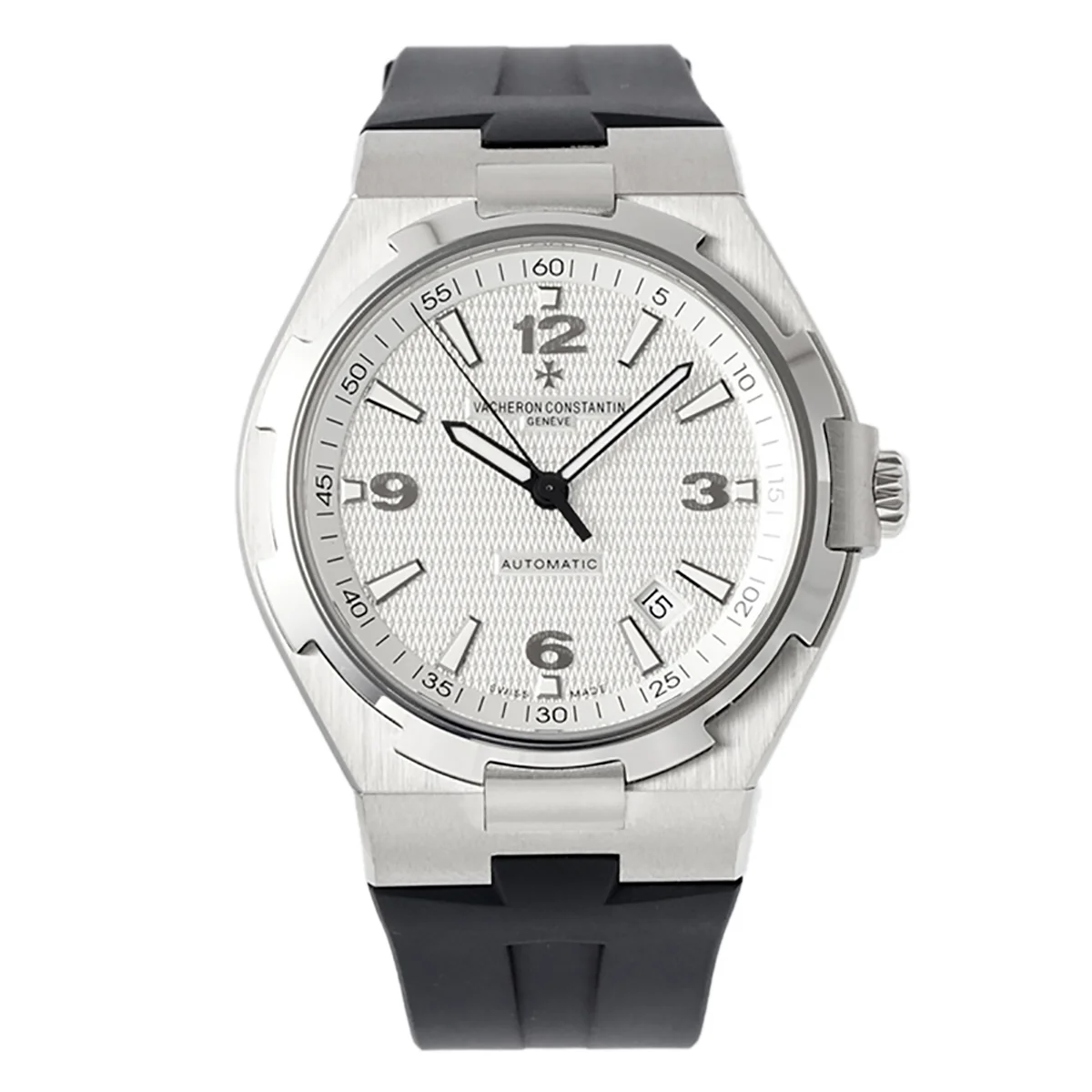 Overseas Automatic 47040 White Dial in Steel on Rubber Strap