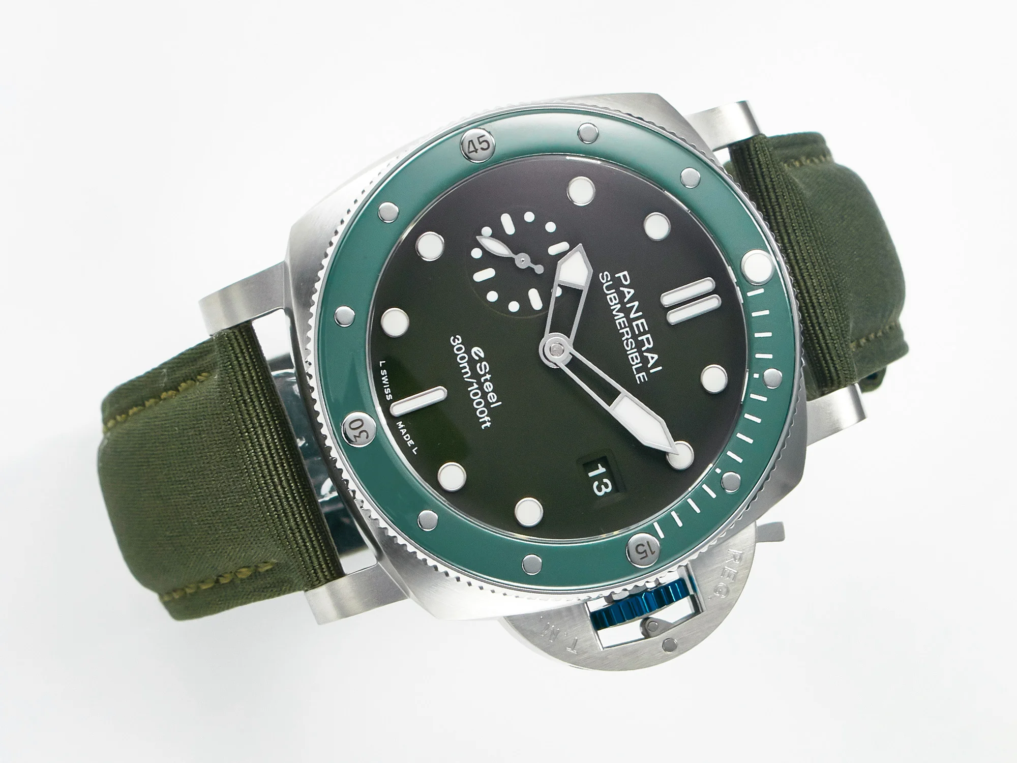 PAM1287 V TTF 1:1 Best Edition Green Dial on Green Nylon Strap P900