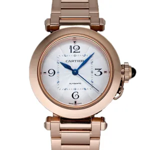 Pasha de Cartier White Dial 35mm in Rose Gold