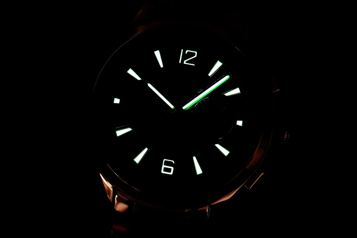 Polaris Chronograph Black Dial in Rose Gold on Bracelet