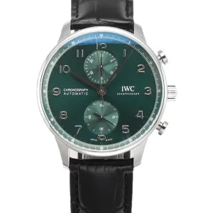 Portugieser Chronograph IW371615 Green Dial in Steel