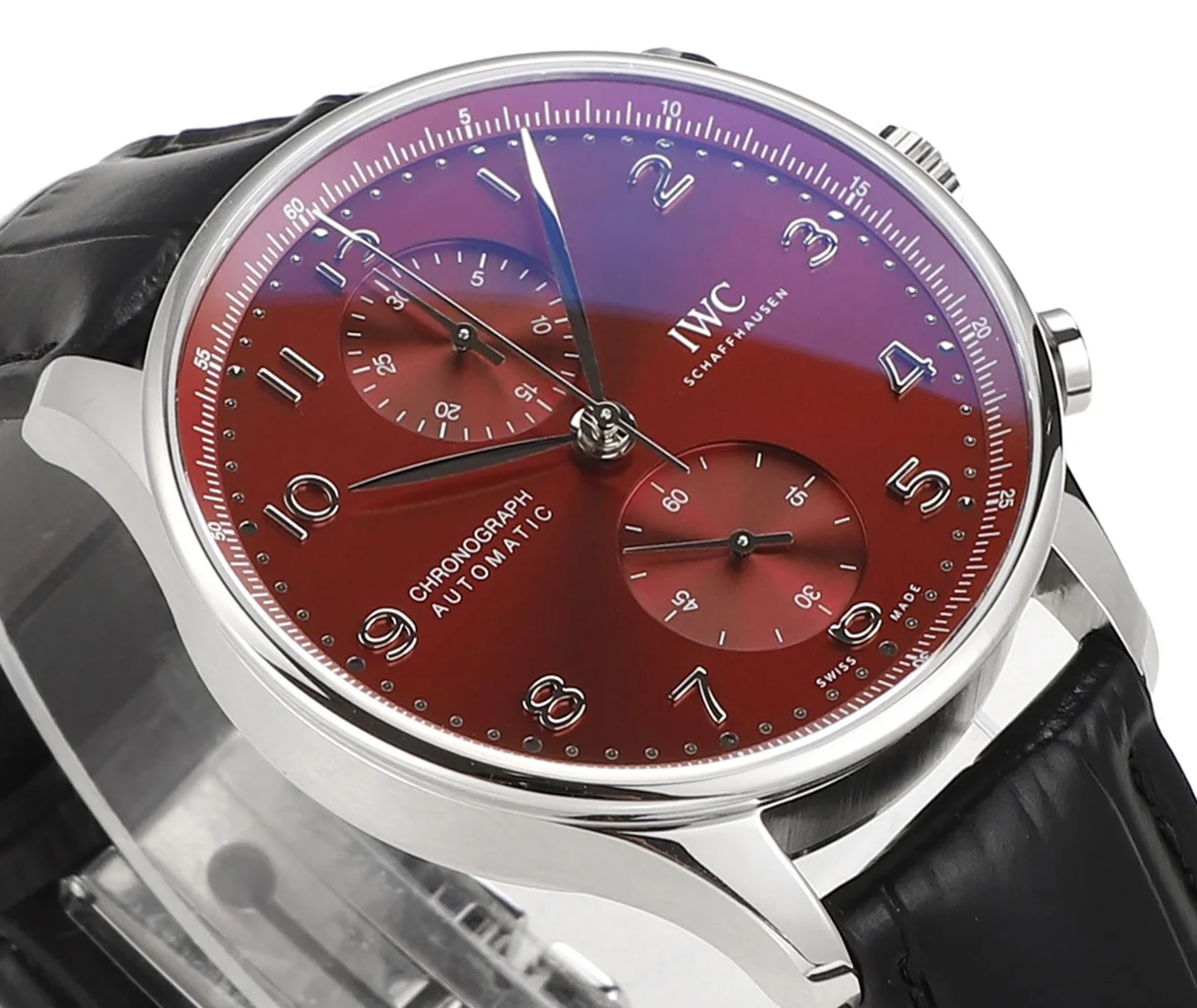 Portugieser Chronograph IW371616 Red Dial in Steel