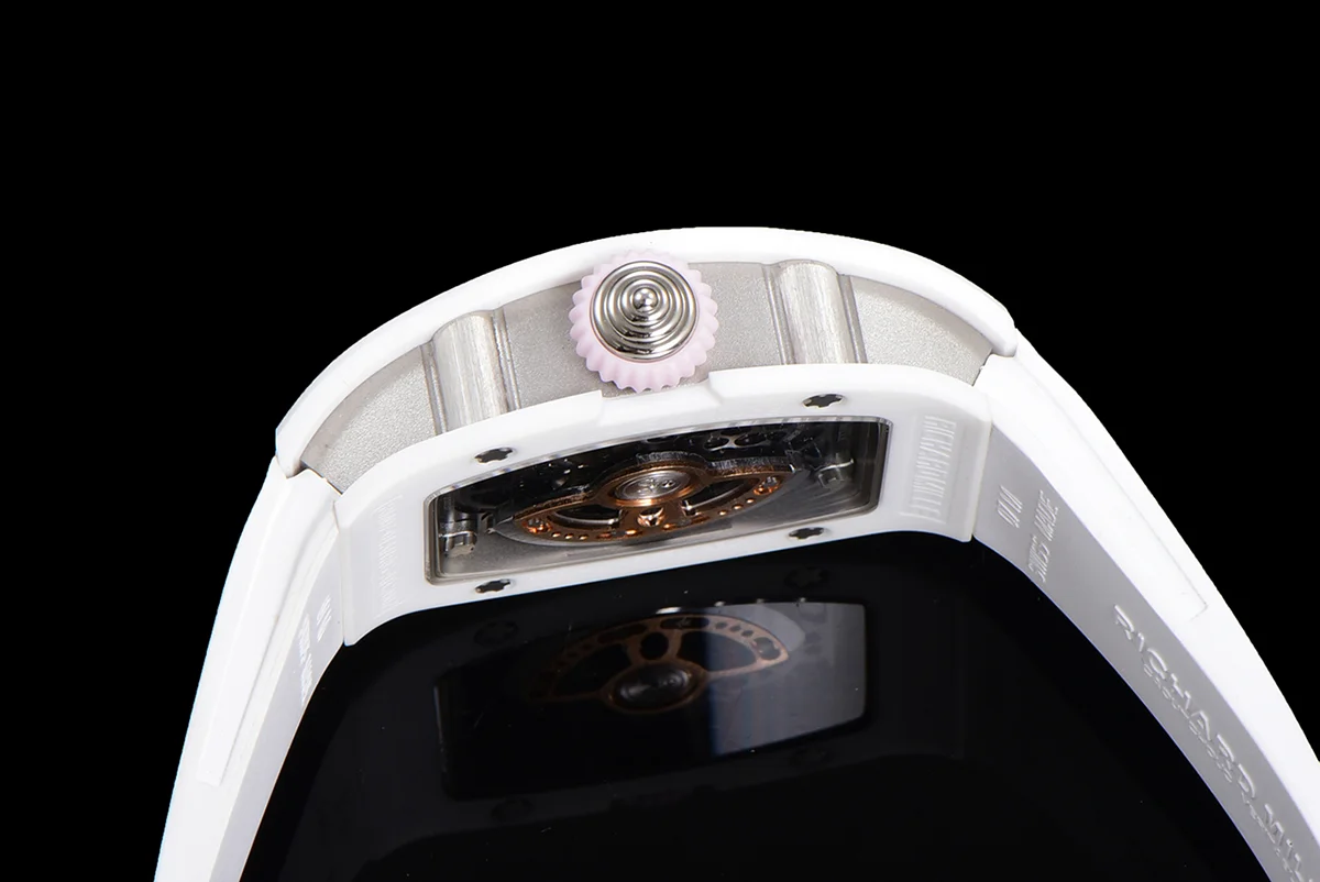 RM 007 Automatic Ladies White Ceramic Pink