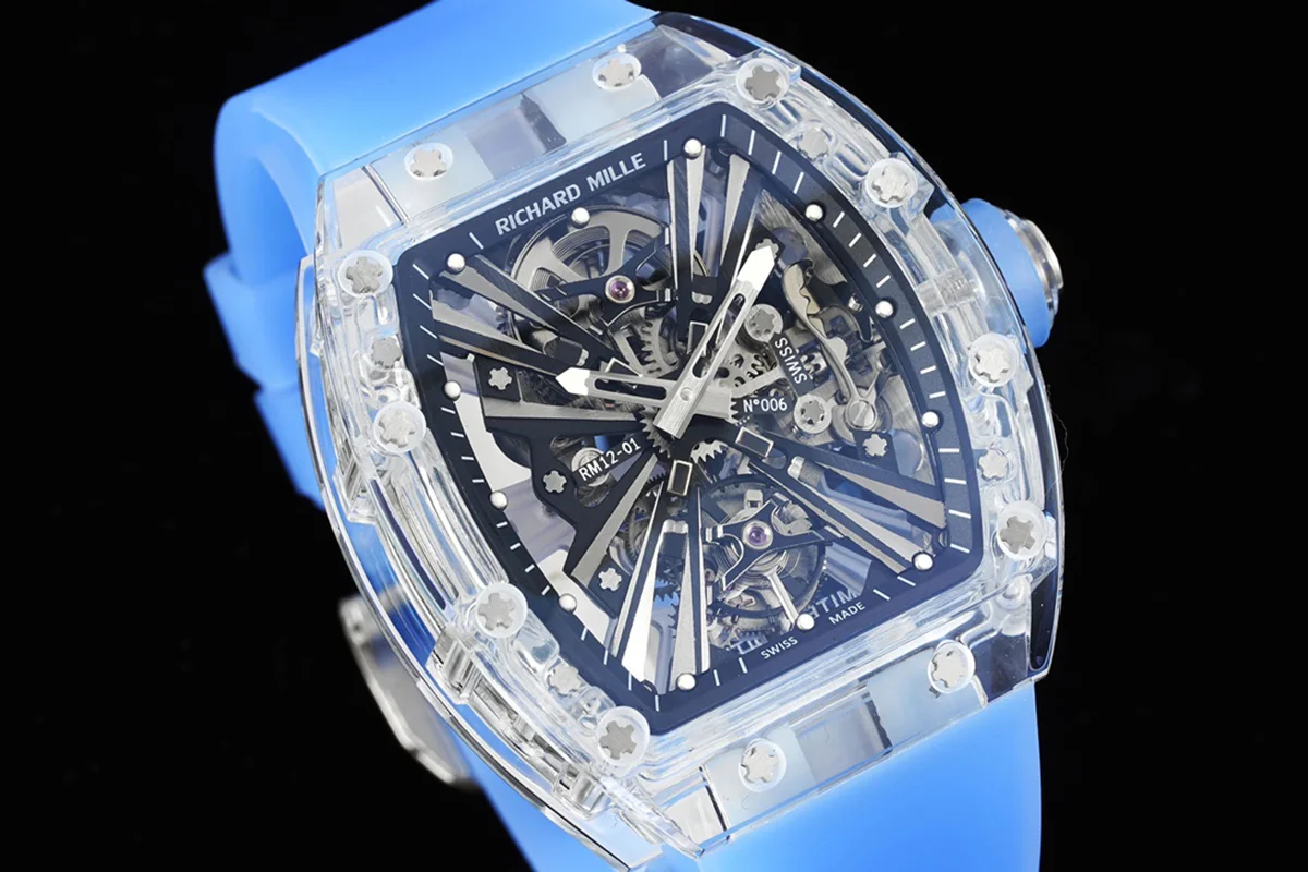 RM 012-01 Tourbillon Sapphire on Blue Rubber Strap
