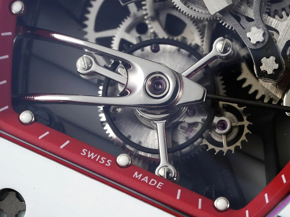 RM 027-02 Tourbillon Rafael Nadal White NTPT on Red Nylon Strap