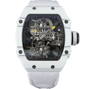 RM 027-02 Tourbillon Rafael Nadal White NTPT on White Nylon Strap