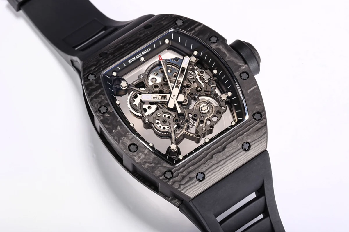 RM 055 Bubba Watson NTPT on Black Rubber Strap RMUL2