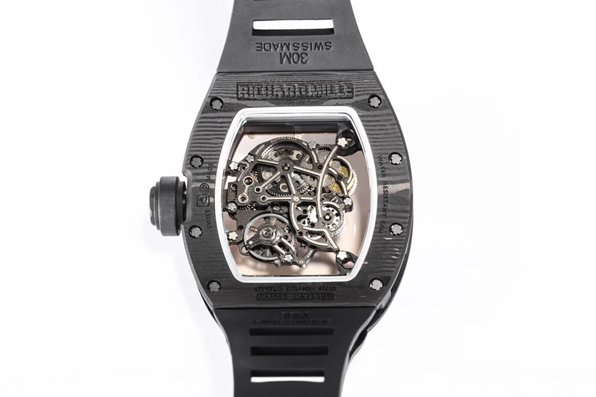 RM 055 Bubba Watson NTPT on Black Rubber Strap RMUL2