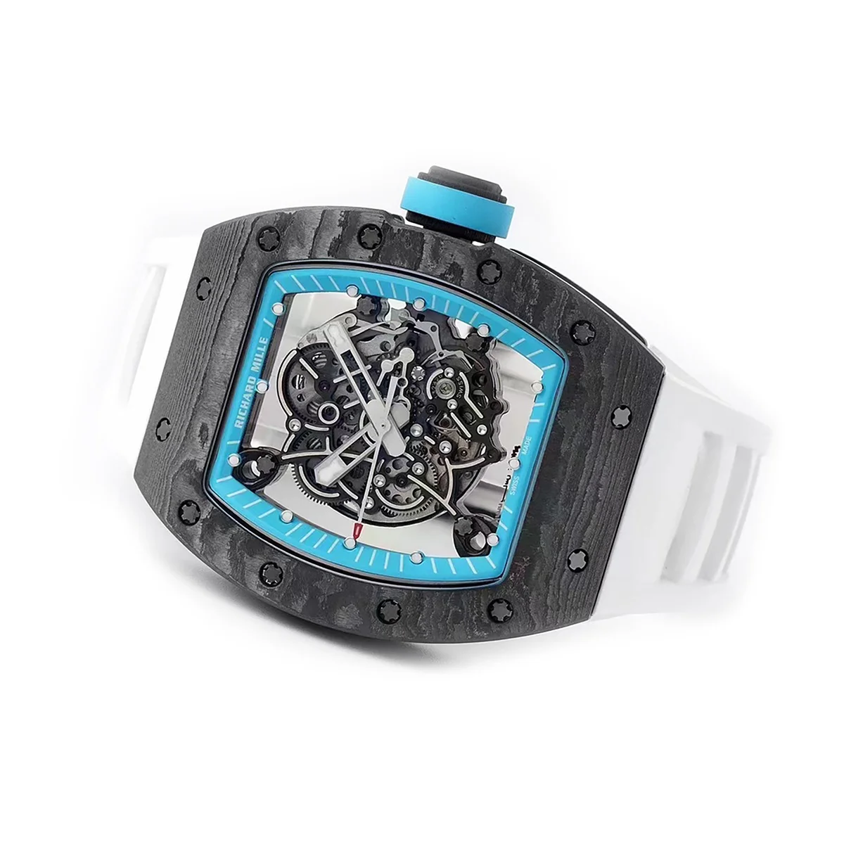 RM 055 Bubba Watson “Yas Marina Circuit” NTPT on White Rubber Strap RMUL2