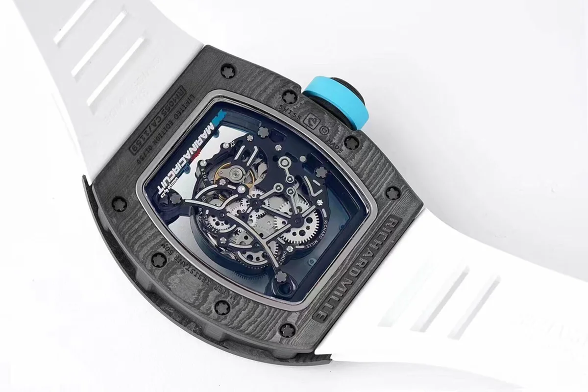 RM 055 Bubba Watson “Yas Marina Circuit” NTPT on White Rubber Strap RMUL2