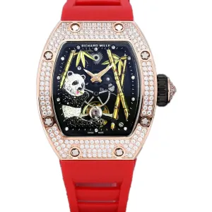 RM026-01 Tourbillon Panda in Rose Gold with Diamond Bezel