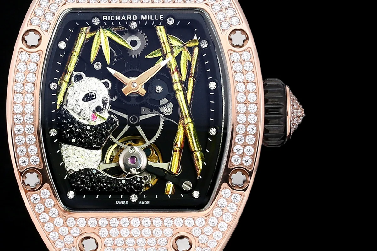 RM026-01 Tourbillon Panda in Rose Gold with Diamond Bezel