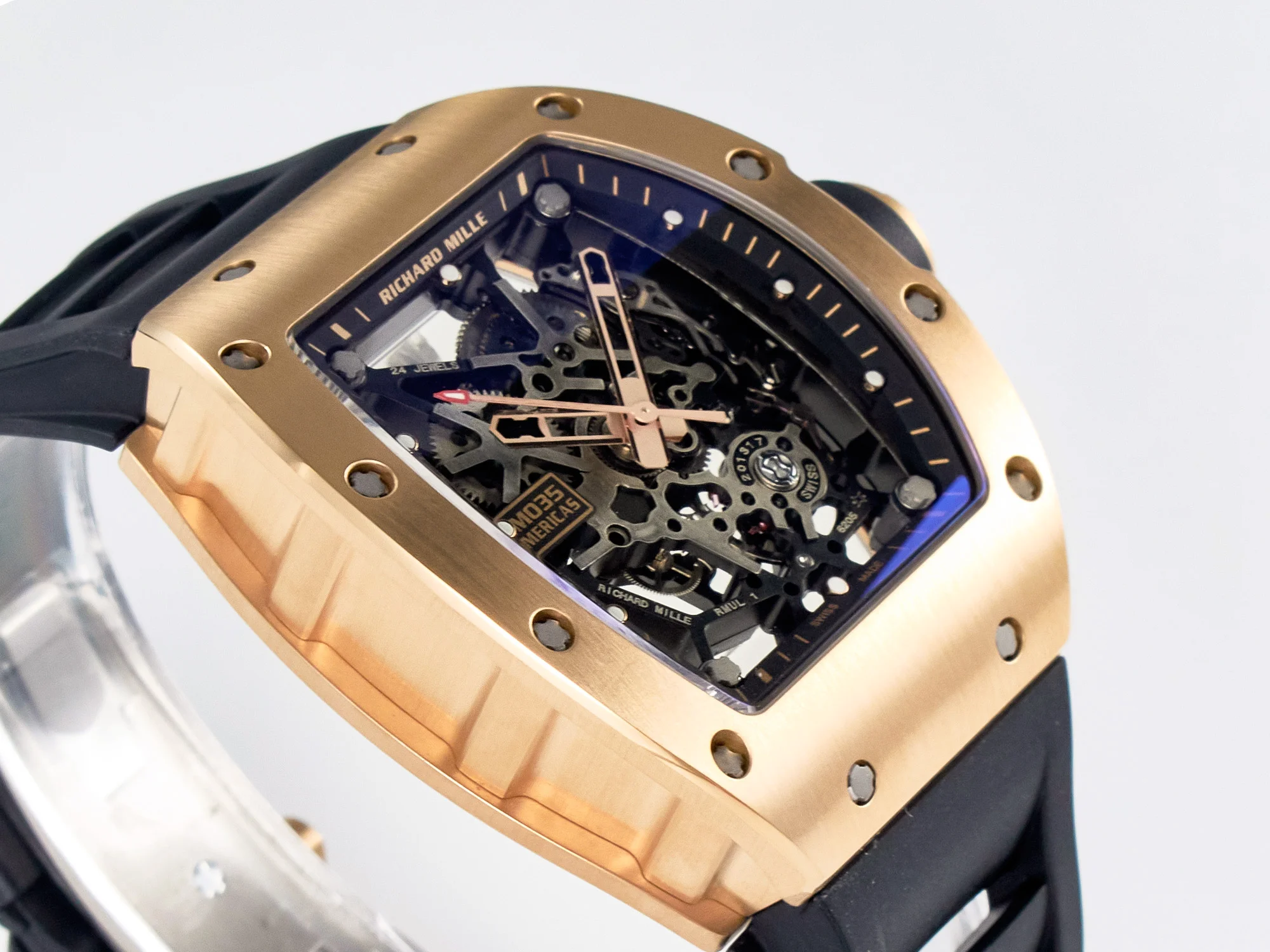 RM035-02 RG SONIC Best Edition Skeleton Dial on Black Rubber Strap Clone RMUL1