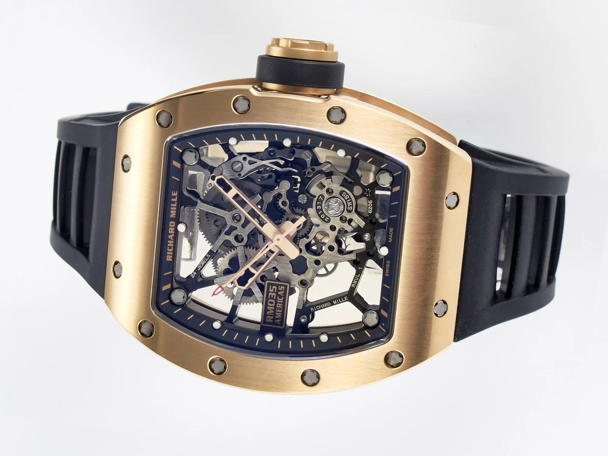 RM035-02 RG SONIC Best Edition Skeleton Dial on Black Rubber Strap Clone RMUL1