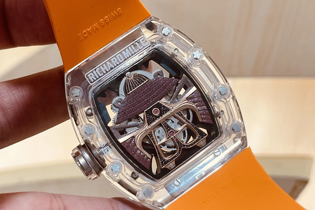 RM047 Tourbillon Samurai Sapphire on Orange Rubber Strap