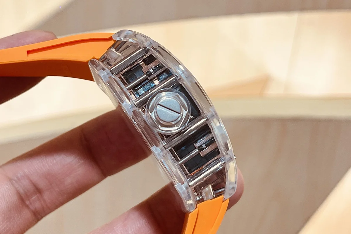 RM047 Tourbillon Samurai Sapphire on Orange Rubber Strap