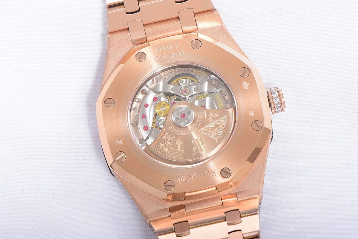Royal Oak 41mm 15400 Iced Out Rose Gold in Arabic Markers