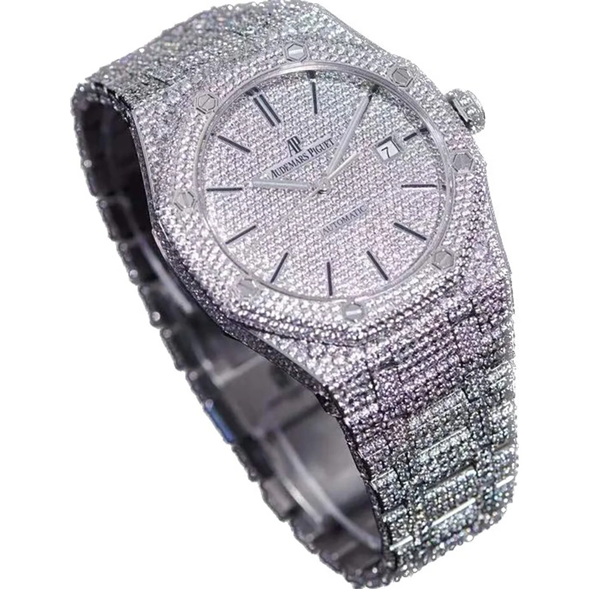 Royal Oak 41mm 15400 Iced Out Steel in Stick Markers