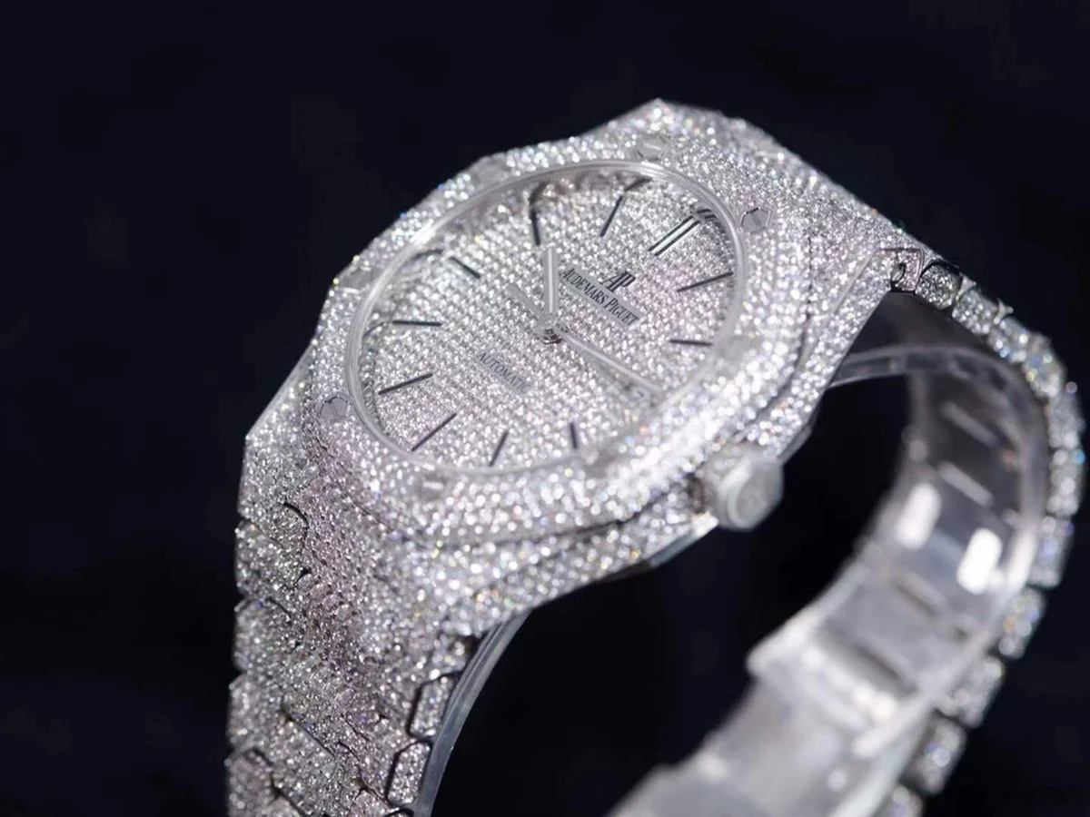 Royal Oak 41mm 15400 Iced Out Steel in Stick Markers