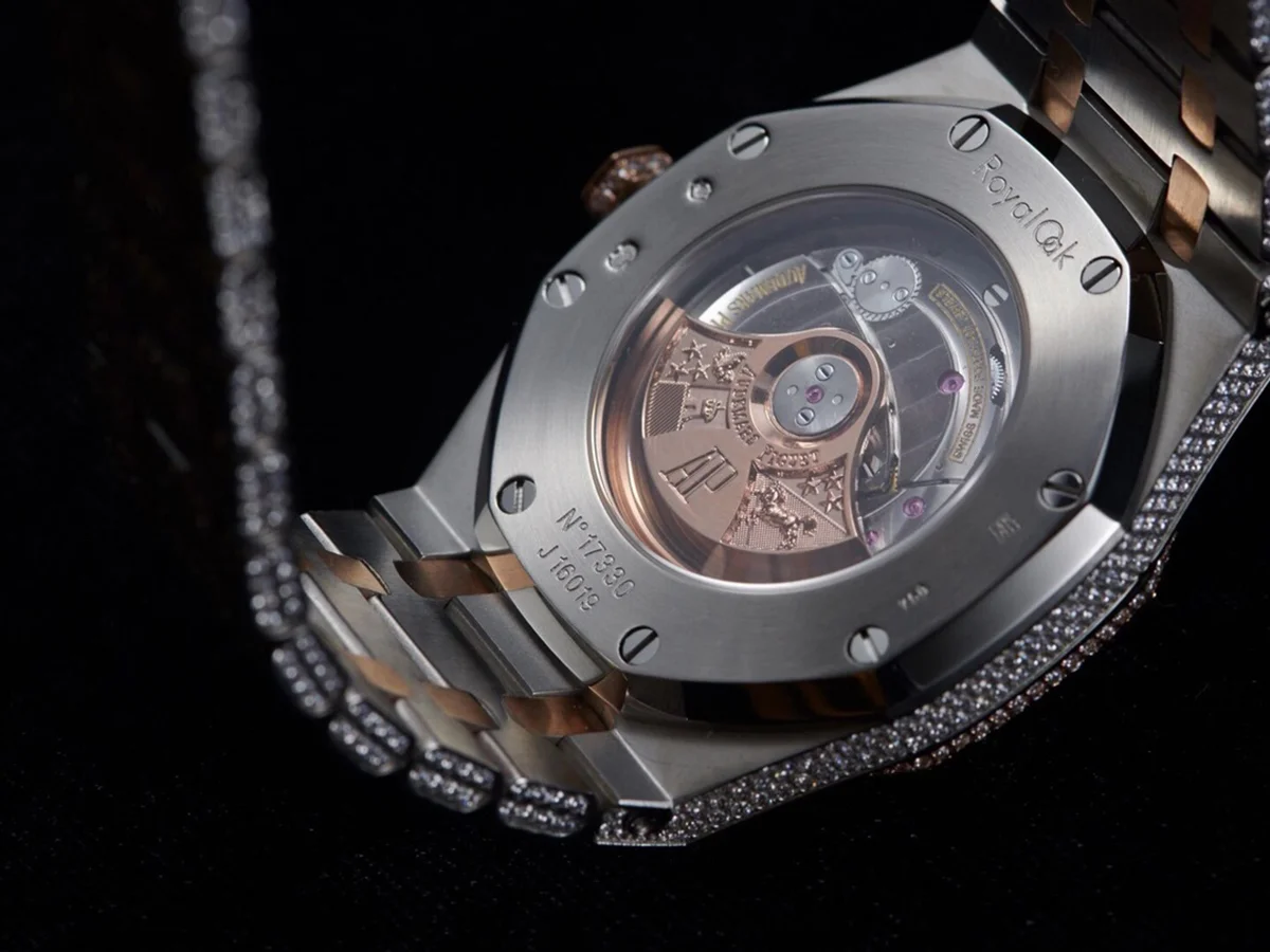 Royal Oak 41mm 15400 Iced Out Steel/Rose Gold in Arabic Markers