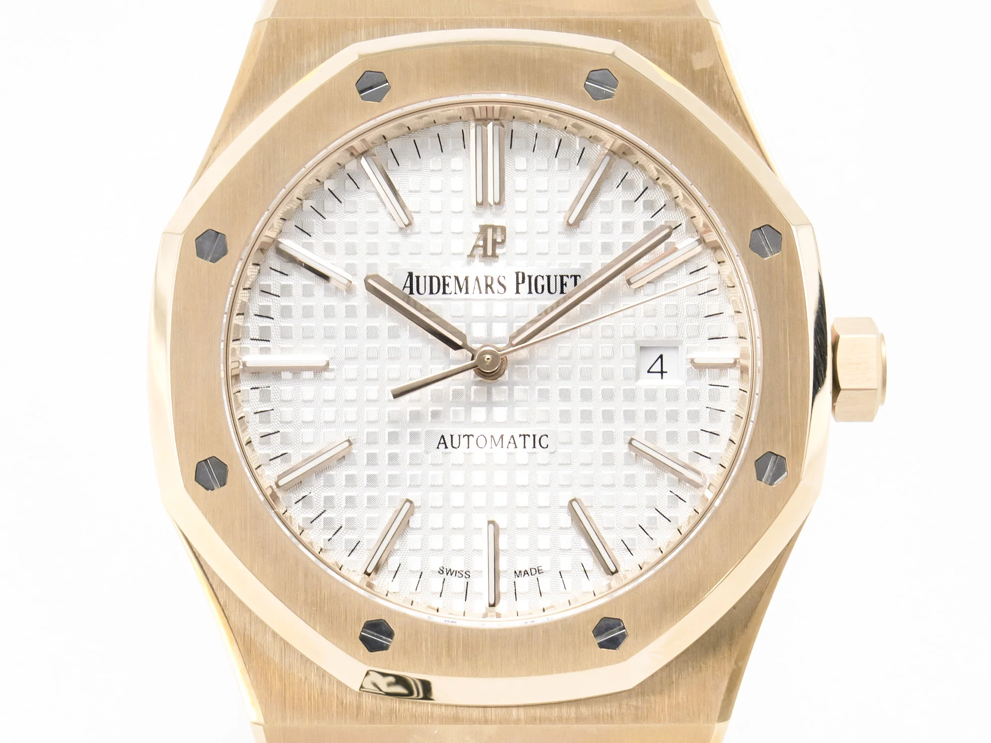 Royal Oak 41mm 15400 RG ZF 1:1 Best Edition White Textured Dial on RG Bracelet V2 SA3120 Super Clone