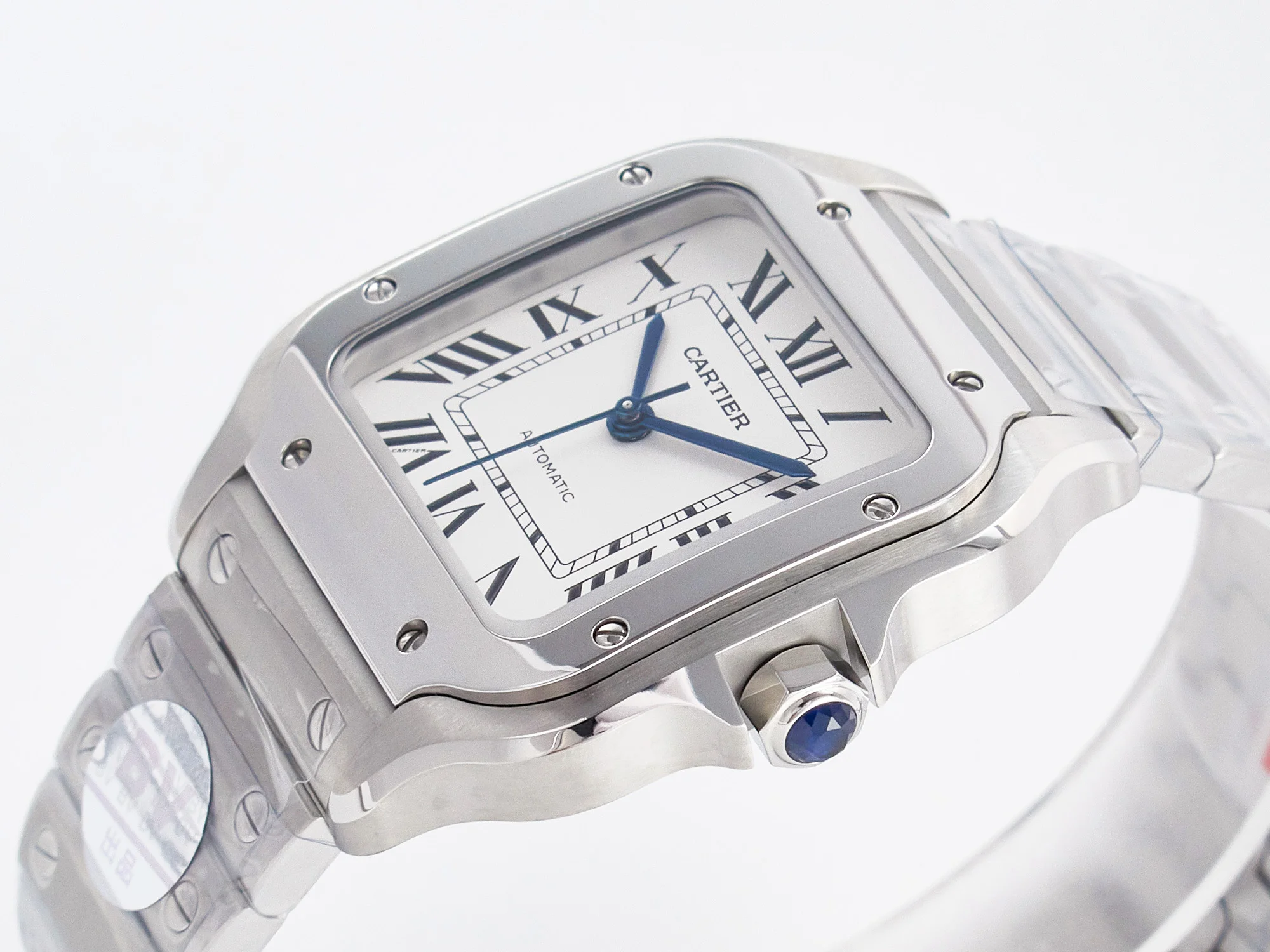 Santos de Cartier 35mm SS 2018 BVF 1:1 Best Edition White Dial on SS SmartLinks Bracelet MIYOTA 9015 V2