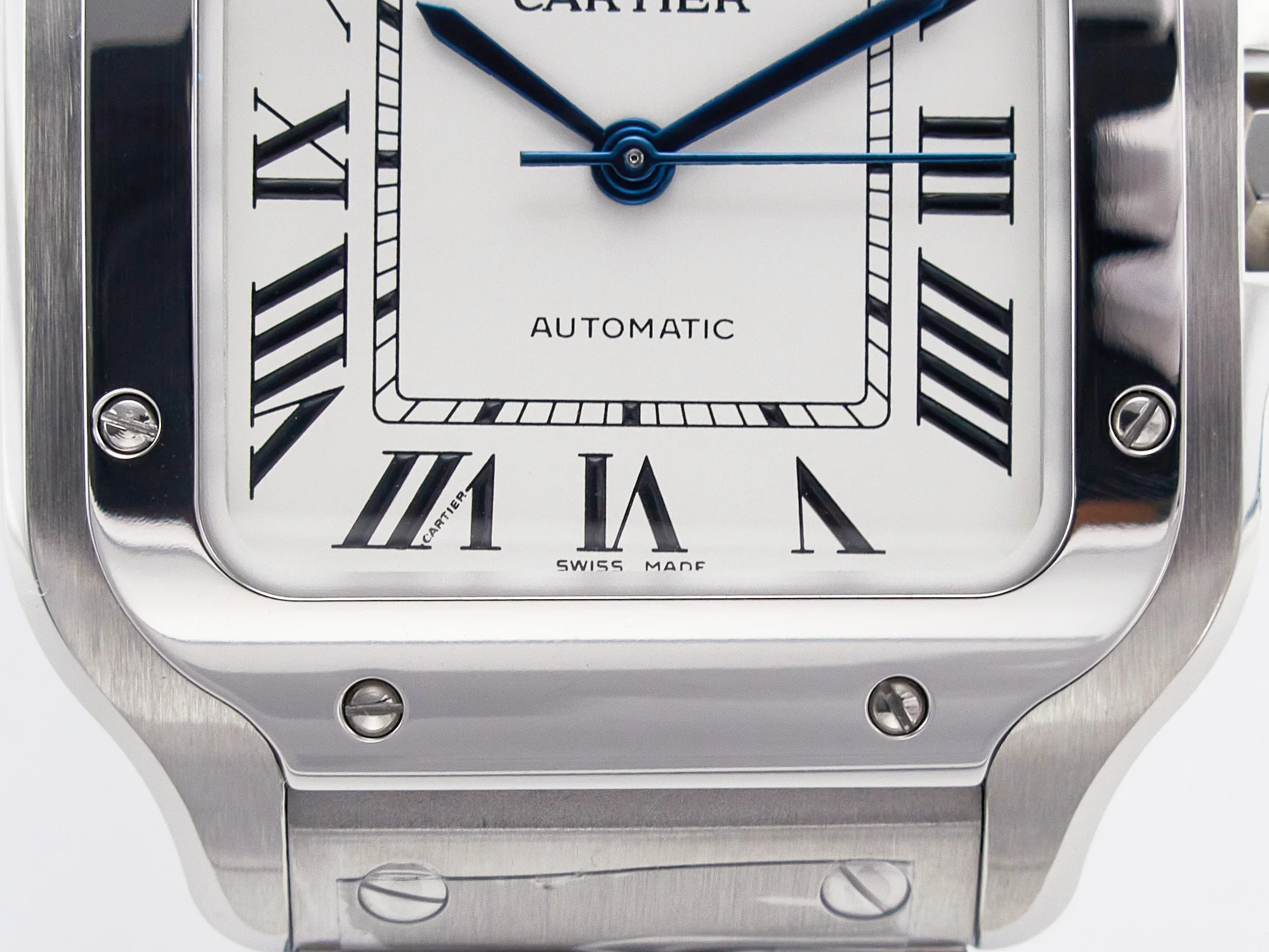 Santos de Cartier 35mm SS 2018 BVF 1:1 Best Edition White Dial on SS SmartLinks Bracelet MIYOTA 9015 V2