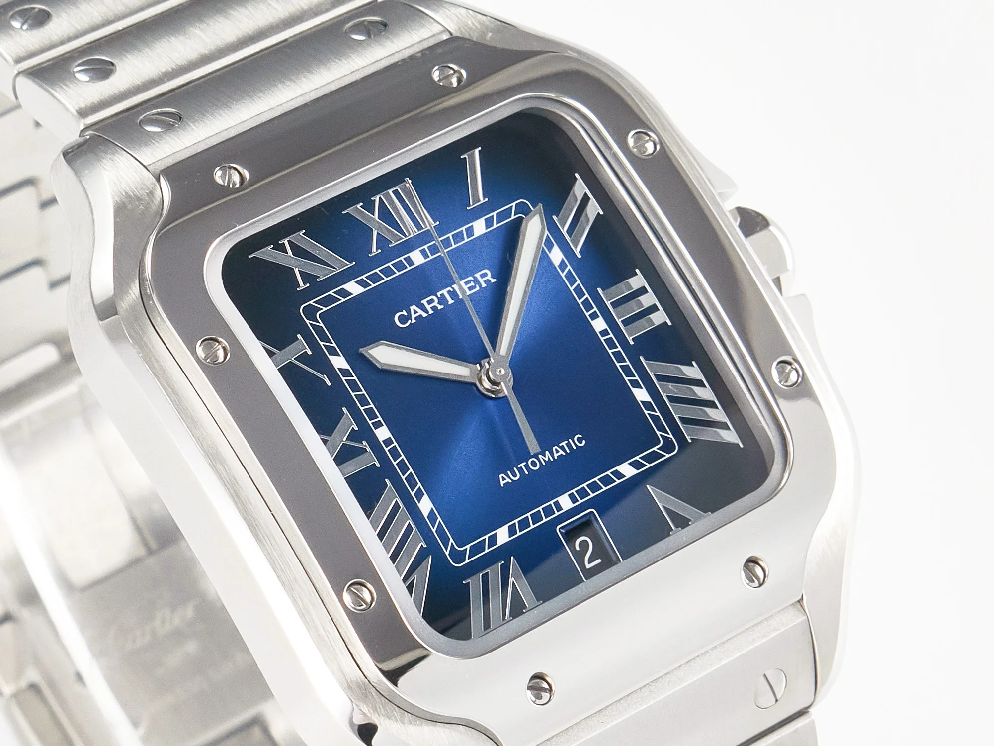 Santos de Cartier 40mm SS 2018 BVF 1:1 Best Edition Blue Dial on SS SmartLinks Bracelet MIYOTA 9015 V2
