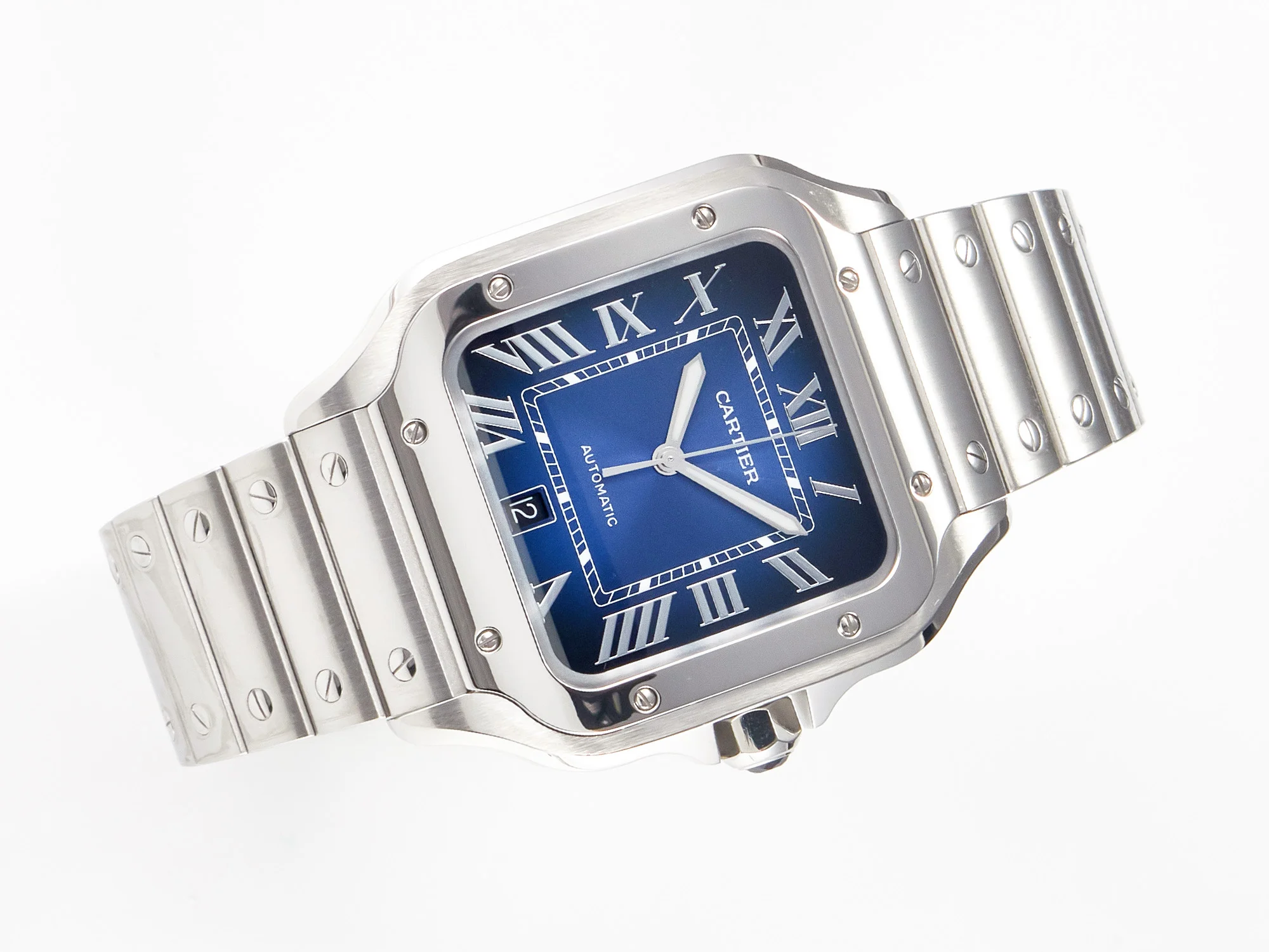 Santos de Cartier 40mm SS 2018 BVF 1:1 Best Edition Blue Dial on SS SmartLinks Bracelet MIYOTA 9015 V2
