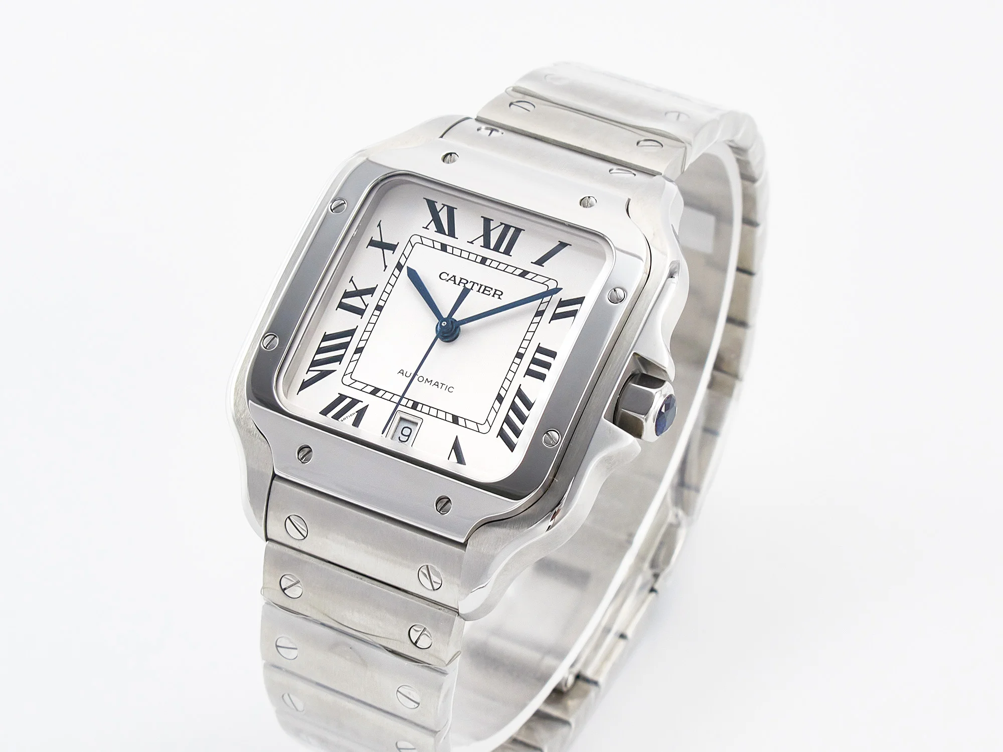 Santos de Cartier 40mm SS BVF 1:1 Best Edition White Dial on SS Bracelet MIYOTA 9015