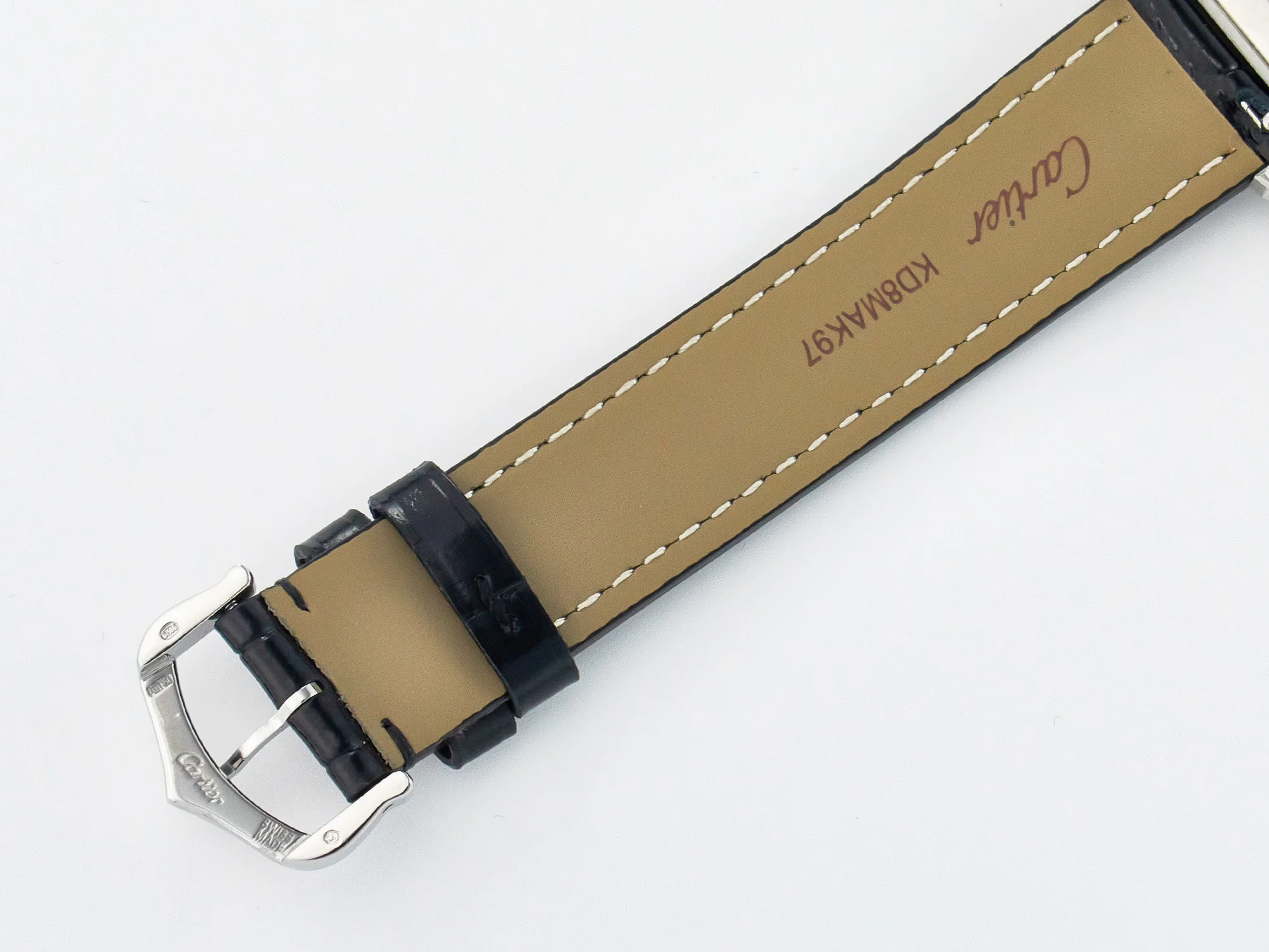 Santos Dumont 31.4mm IWSF Best Edition Silver Dial on Black Leather Strap Quartz