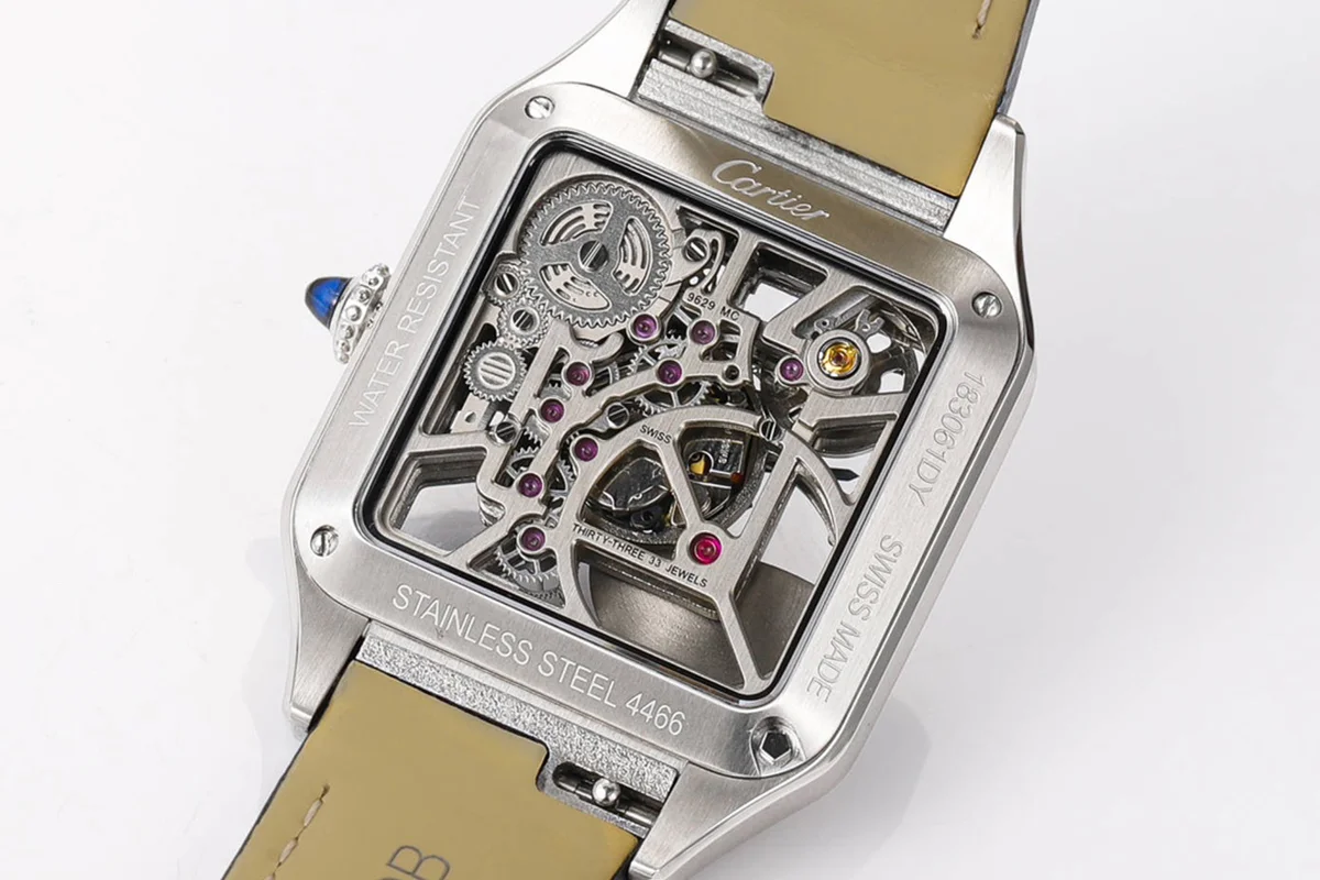 Santos-Dumont (Large) Skeleton Watch in Steel