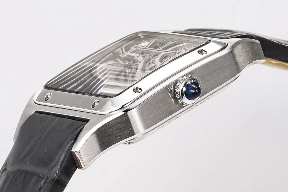 Santos-Dumont (Large) Skeleton Watch in Steel