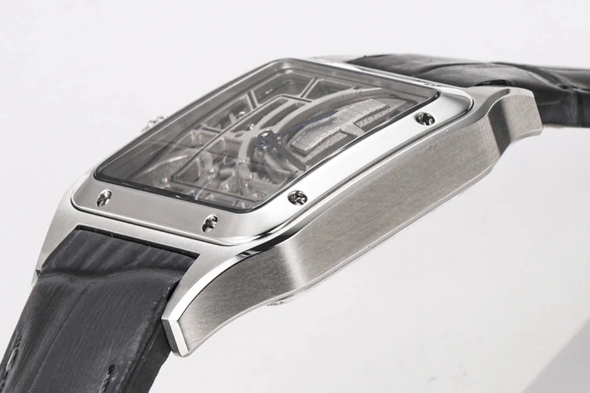 Santos-Dumont (Large) Skeleton Watch in Steel