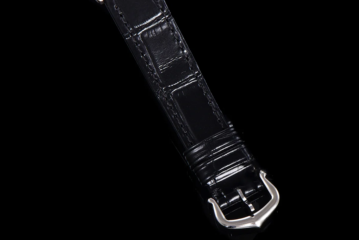 Santos-Dumont (Small) Silver Dial in Steel/Rose Gold on Black Leather Strap Ref. W2SA0012